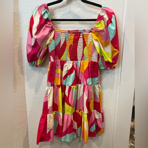 FLYING TOMATO Sweet Dreams Pink Abstract Mini Babydoll Dress- Size Small - Picture 7 of 10